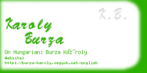 karoly burza business card